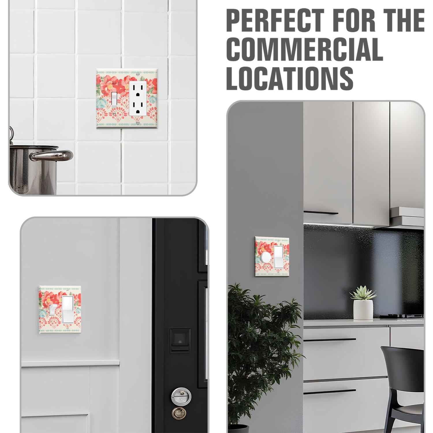 Toggle Switch Wall Plate Combination/Pioneer Floral Decorator,1 Toggle 1 Rocker 4.5" x 4.6” Light Switch Cover, Polycarbonate Thermoplastic,Home Decor for Kitchen Living Room Bedroom Decorate