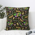 thumbnail image 4 of Yiaed Mardi Gras3 Print Pillow Covers Super Soft Decorative Square Throw Pillow Covers Case Cushion Covers for Sofa Couch Bedroom Car Decor（No pillow core）-20"x20", 4 of 7