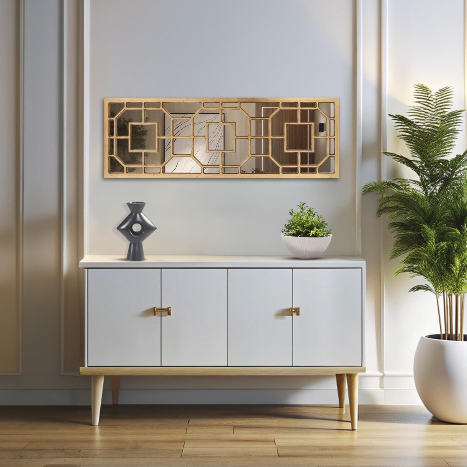 Tyler Dillon Rectangular Contemporary Aldrich Wall Mirror 15.75"W x 46.5"H