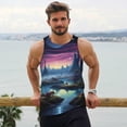 thumbnail image 6 of Gukieu Fantasy Landscape Starry Night Print Men's Quick Dry Fitness Vest, Round Neck Sleeveless Fitness Bodybuilding Top-4X-Large, 6 of 7