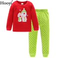 thumbnail image 1 of Pijamas azul turquesa para niñas, trajes de ropa de dormir, regalo de Navidad para niños, conjuntos de ropa de algodón, muñeco de nieve, punto, 1 of 4