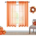 thumbnail image 1 of HAHDAXIA Autumn Fall Decor Orange Short Curtains 45 Inch Length for Kitchen Bathroom Windows 2 Panels Rod Pocket Thanksgiving Havest Small Sheer Curtains for Bedroom Boys Kids Room Laundry Ro, 1 of 6