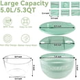 thumbnail image 3 of 3-in-1 Large Salad Spinner with 5-Blade Slicer & Egg Strainer - 5.3 Qt Heavy-Duty Vegetable Washer Dryer, Non-Slip Base, Space-Saving Salad Spinner Bowl for Lettuce Fruit Veggie, Easy Clean for Home, 3 of 7