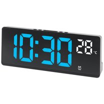 Unique Bargains Large LED Display Dual Alarms Blue 6.8"L x 0.9"W x 2.6"H