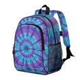 thumbnail image 2 of Blue and Purple Tie Dye Pattern Backpack for School, Cute School Bag with Adjustable Shoulder Straps and Padded Back, 15"x11.42"x5.5", 2 of 5