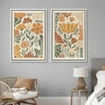 thumbnail image 2 of IDEA4WALL Framed Canvas Print Wall Art Set Mid-Century Geometric Wildflowers Plants Fine Art Decorative Bohemian Colorful Chic Artwork for Living Room, Bedroom, Office - 16"x24"x2 White, 2 of 4