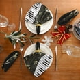 thumbnail image 5 of GZHJMY Stylish Piano Keys Musical Notes Cloth Napkins, Set of 6 20 x 20 Inch Soft & Comfortable Polyester Dinner Napkin for Family, Restaurant, Weddings, Parties, Cocktail(Black), 5 of 6