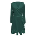 thumbnail image 3 of Elegant V Neck Satin Evening Gown For Women Plus Size Formal Party Dress With Waist And Low Back, 3 of 4