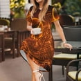 thumbnail image 3 of Honeii Tennis Racket In Fire Print Women’s Short Sleeve Dress, Comfortable Casual Dress, Soft Polyester Spandex Blend, Stylish Everyday Wear for Summer, Perfect for Travel and Vacation, 3 of 6