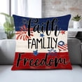 thumbnail image 3 of Qocolhg Independence Day Pillow Covers 18x18 inch, Red White and Blue Star Stripes American Flag Throw Pillows Patriotic Decor Memorial Day Pillowcase Outdoor Decorations Linen Cushion Case for Home, 3 of 6