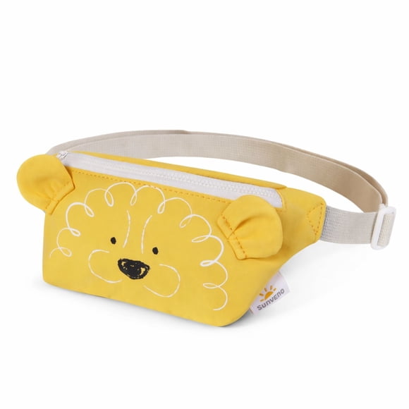 Sunveno Kids Fanny Pack Small Cartoon Crossbody Bag Purse Waist Backpack, Yellow Lion