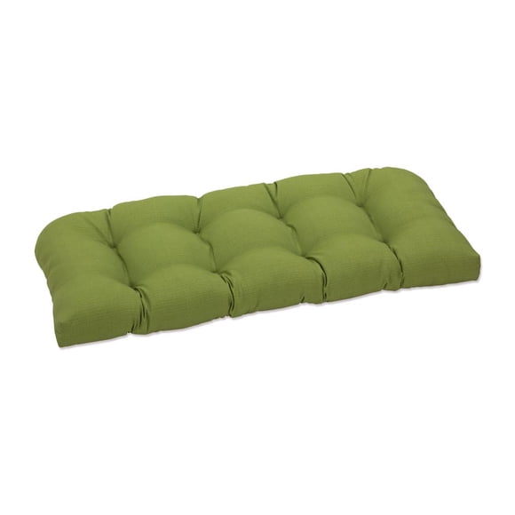 Pillow Perfect Forsyth Solid Indoor/Outdoor Wicker Patio Sofa/Swing Cushion Tufted, Weather and Fade Resistant, 19" x 44", Green