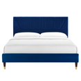 thumbnail image 4 of Modway Yasmine Channel Tufted Performance Velvet King Platform Bed in Navy, 4 of 8