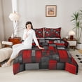 thumbnail image 4 of Castle Fairy Vintage Checkered Full Size Comforter Sets,Retro Plaid Grid Bedding Sets, 4 of 8