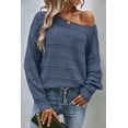 thumbnail image 5 of Women's Real Teal Pointelle Knit Boat Neck Drop Shoulder Sweater, 5 of 6
