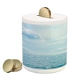 thumbnail image 1 of Clouds Piggy Bank, Sea and Sky Combined Mixed Each Other Vivid Life Inspiration Hope Nobody Relax Image, Ceramic Coin Bank Money Box for Cash Saving, 3.6" X 3.2", Pale Blue, by Ambesonne, 1 of 4