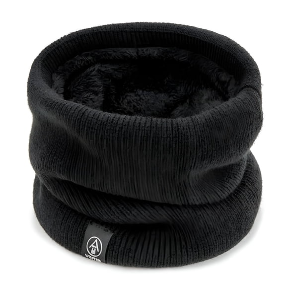 TELOLY Neck Warmer for Men Women Fleece Neck Gaiter Winter Double-layer Thick Knit Circle Loop Infinity Scarf Warm