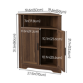 thumbnail image 3 of Smuxee Farmhouse Corner Bathroom Storage Cabinet, Freestanding Triangle Linen Organizer Cabinet with Barn Doors & Adjustable Shelves for Laundry Room,Walnut, 3 of 7