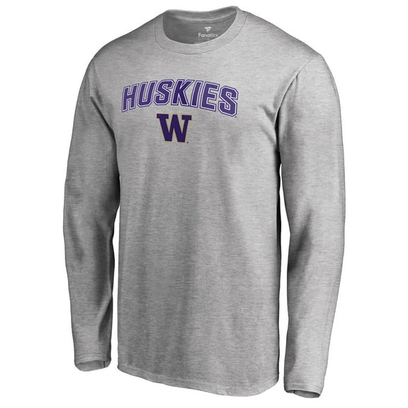 Men's Ash Washington Huskies Proud Mascot Long Sleeve T-Shirt