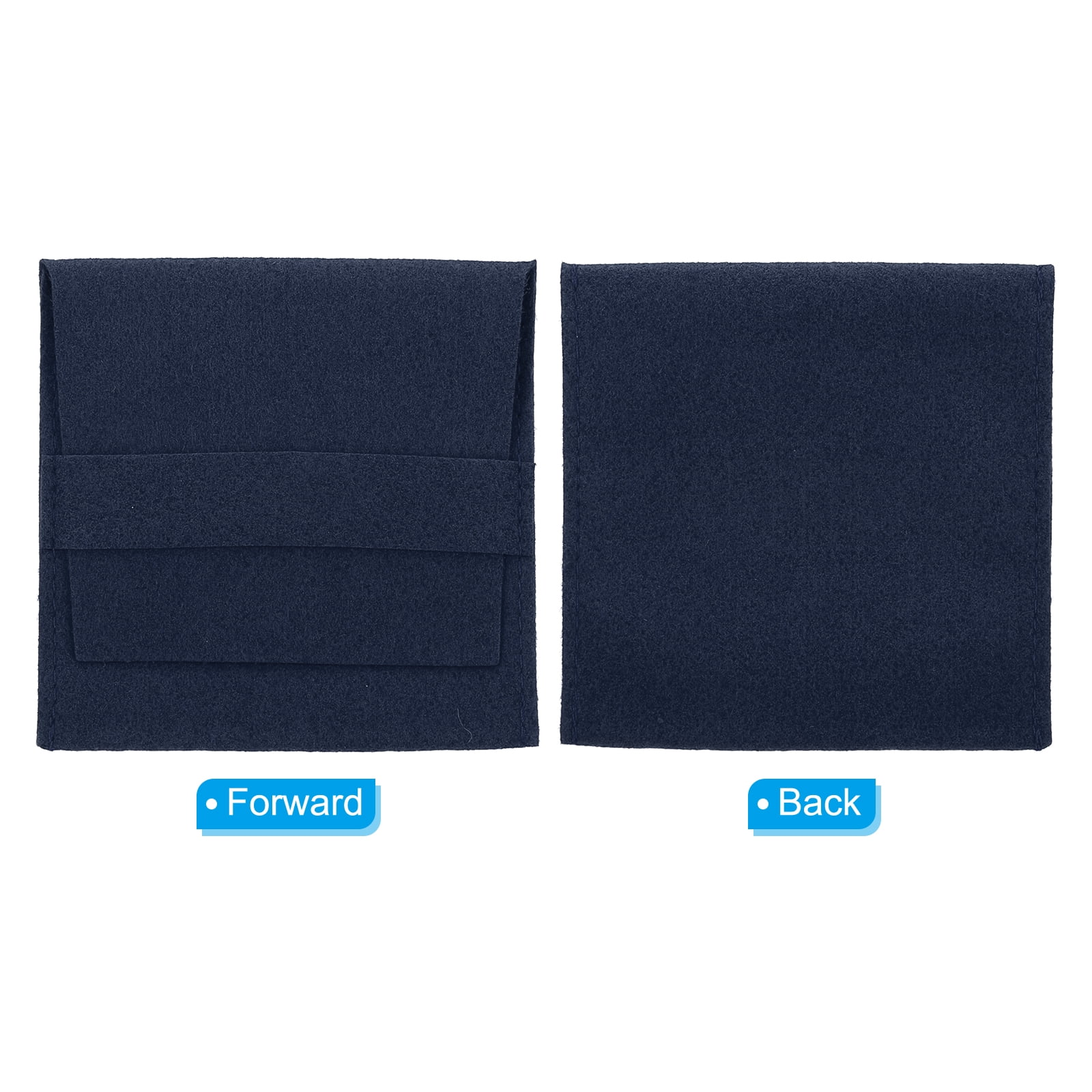 Unique Bargains Microfiber Portable Jewelry Pouches with Band Navy Blue