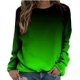 thumbnail image 2 of Spring Tops for Women Viikei Womens Sweatshirts Crew Neck,Long Sleeve Tops for Women Dressy,Women Long Sleeves Casual Gradient Printing Crewneck Pullover Sweatshirt Tunic Tops Green S, 2 of 4