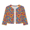 thumbnail image 4 of Ynynloco Women's Floral 3/4 Sleeve Kintted Shrugs Sweaters Lightweight Open Front Cropped Cardigan for Dress, 4 of 7