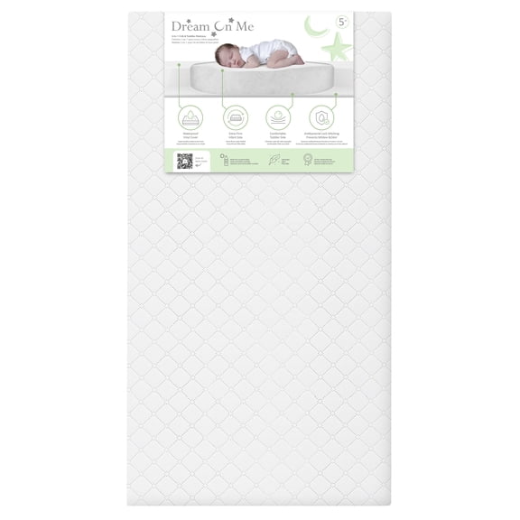 Dream On Me Honeycomb Diamond Quilted Breathable Fiber Crib and Toddler Mattres | Honey Diamond Quilted / White