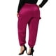 thumbnail image 3 of Pantalones cargo de satén para mujer de tallas grandes Agnes Orinda con cintura elástica y bolsillos, longitud hasta el tobillo, 4X, color rosa intenso, 3 of 6
