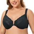 thumbnail image 1 of CHOK Women‘s Front Closure Bras Plus Size Lace Full Coverage Underwire Unlined Bra, 1 of 7