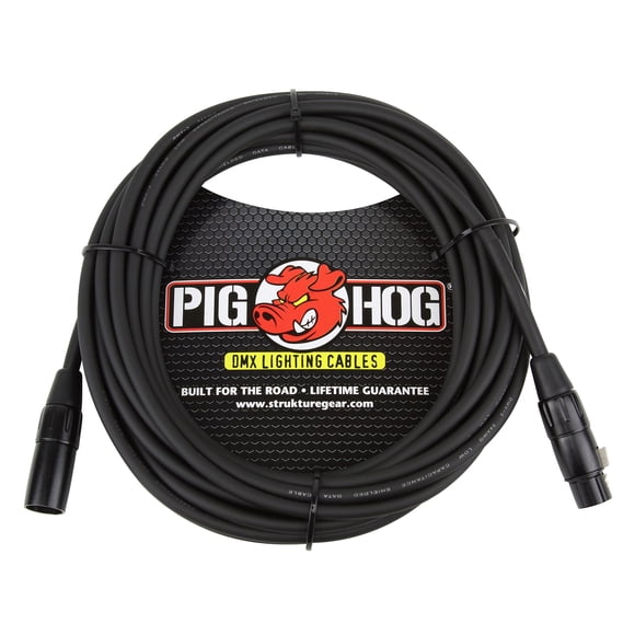 Cable de Iluminación DMX de 3 Pines Pig Hog PHDMX25, 7.5 Metros, Negro