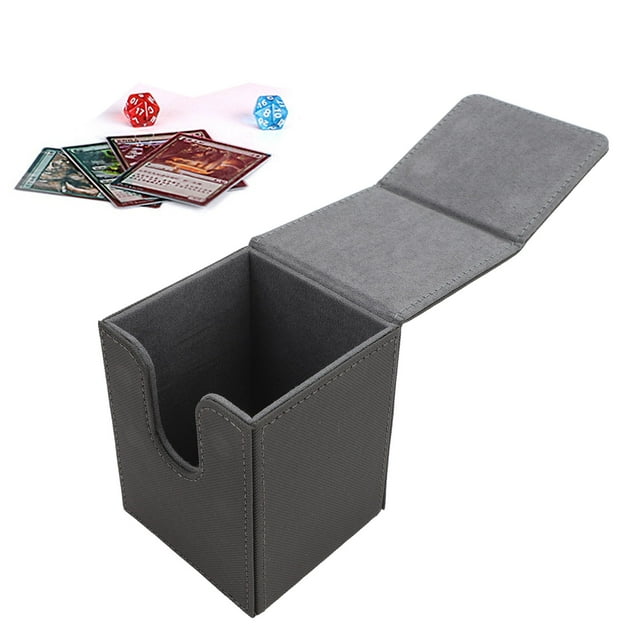 Boîte Porte-Cartes 100 avec Cuir PU, Anti-Rayures, Résistante à l'Usure, Fermeture, Convient au Rangement sur Table, Cadeau Idéal pour Collectionneurs