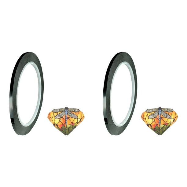2X Adhesivo PET Negro para Vitrales, Suministros para Vitrales con Plomo para Pintar Superficies de Ventanas (3 mm, 250 Pies)