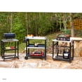 thumbnail image 6 of NUUK 32IN Three Shelves Indoor Outdoor Serving Cart Prep Station, Movable BBQ Grill Cart Table, Wheeled, 6 of 10