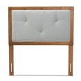 thumbnail image 3 of Baxton Studio Abner Modern and Contemporary Transitional Light Grey Fabric Upholstered and Walnut Brown Finished Wood Twin Size Headboard, 3 of 7