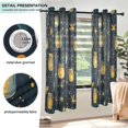 thumbnail image 3 of Yayeee Window Curtains Light Filtering 63"x42" Grommet Panel Pair Home Living Room Decor, Orange Fireflies Pattern, 3 of 7