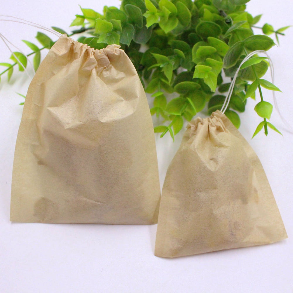 Tebru Empty Tea Bags, 100pcs Disposable Empty Tea Bags Filter Infuser