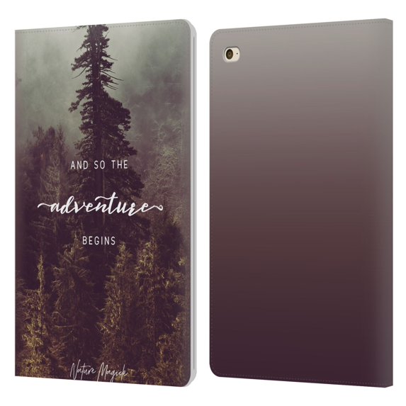 Head Case Designs Officially Licensed Nature Magick So The Adventure Begins Quote Forest Leather Book Wallet Case Cover Compatible with Apple iPad mini 4