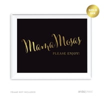 MamaMosas Mimosa Bar Black and Metallic Gold Baby Shower Signs