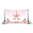 thumbnail image 3 of ABPHOTO 7x5ft Unicorn Backdrop Phtotgraphy Pink Unicorn Party Roses Flowers Edge Pattern Sweet Cute Gold Star Backdrops, 3 of 4