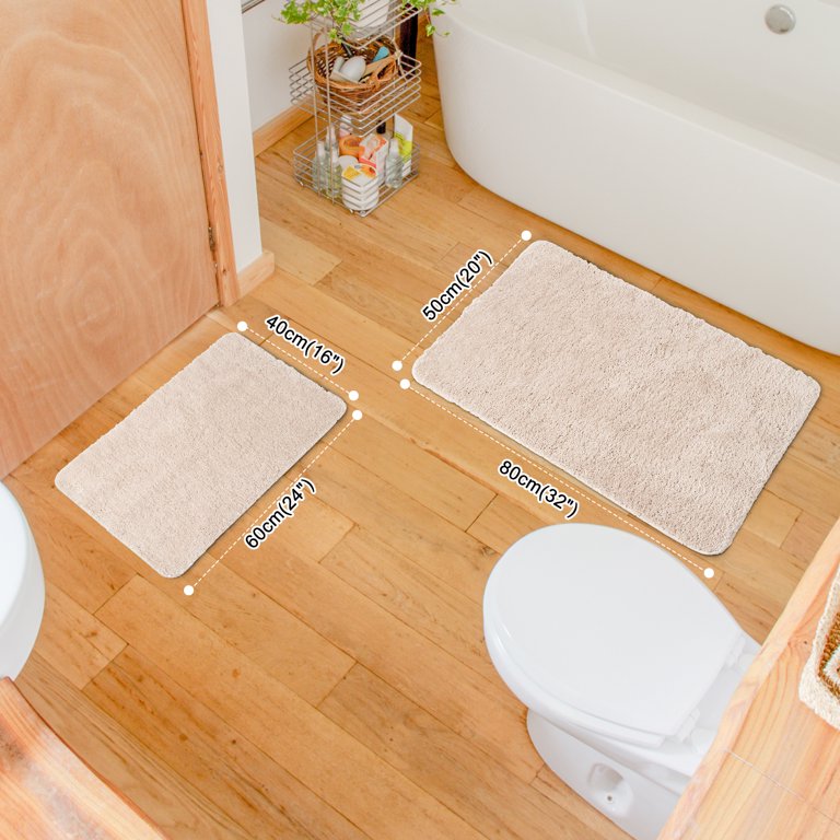 Bathroom Rug Non Slip Bath Mat for Bathroom Water Absorbent Soft Microfiber  Shaggy Bathroom Mat Machine Washable Bath Rug for Bathroom Thick Plush Rugs  