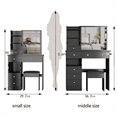 thumbnail image 5 of 29.2" Small Space Vanity Table Featuring Extra Large Right Sliding Mirror And Cushioned Stool For Modern Dresser Needs，Black, 5 of 10