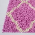 thumbnail image 4 of SAFAVIEH Dallas Logan Geometric Shag Area Rug, Pink/Ivory, 6' x 6' Square, 4 of 12