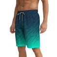 thumbnail image 6 of APTRO Mens Swim Trunks 9" Mesh Liner Quick Dry Striped Swim Shorts Bathing Suit Swimsuit Summer Beach Shorts Green01 MK309 XL, 6 of 7