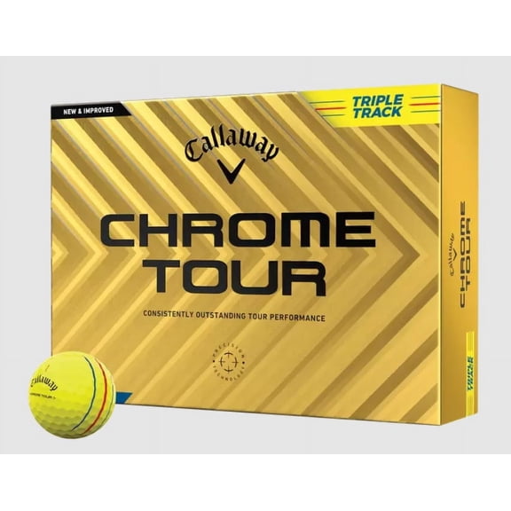 Callaway Golf 2024 Chrome Tour Triple Track Golf Balls (Yellow) 1dz