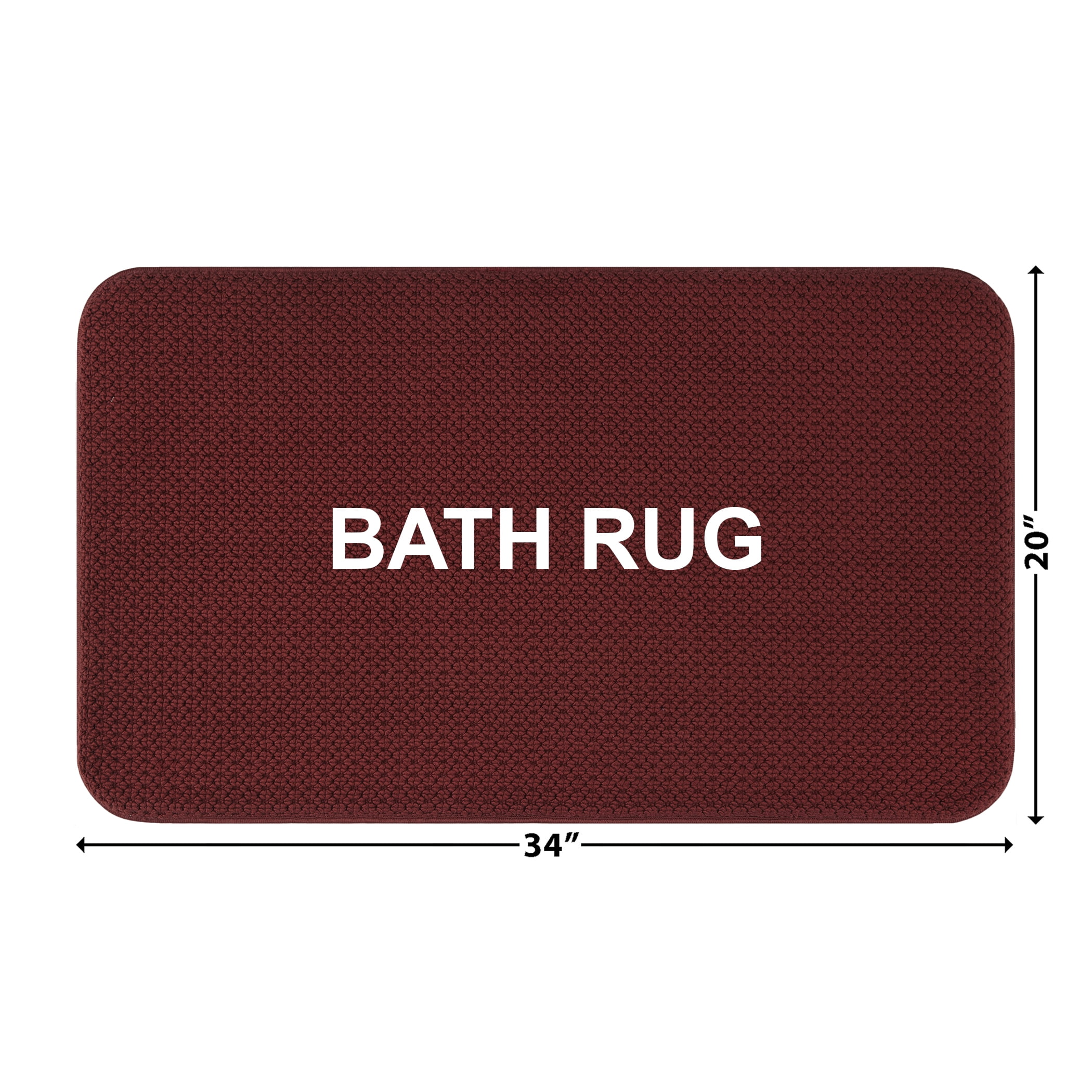 Better Homes & Gardens Signature Soft Cotton Memory Foam Bath Rug, Deep Redwood, 20" x 34"