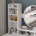 thumbnail image 6 of HiTow 5 Piece Adult Modern Glamorous Storage Shelves and Mirror Table Set White, 6 of 6