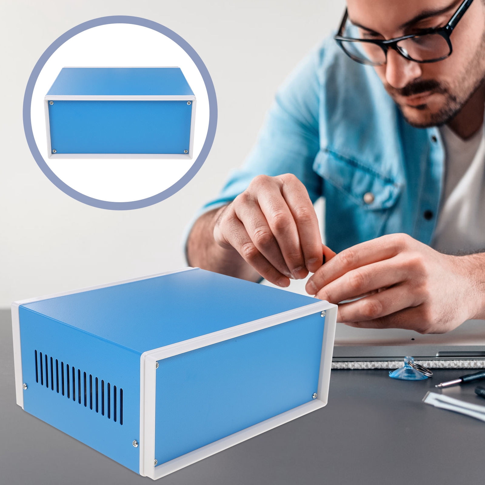 MLINS 2pcs Heavy-Duty Metal Electrical Junction Box Sturdy Project Box Suitable for Industrial and Outdoor Applications to Protect Electronics from Interference