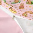 thumbnail image 4 of Erosebridal Kawaii Capybaras Queen Duvet Cover Set,Cute Animal Capybara Rainbow Stars Pattern Bedding For Kids Teens ,Reversible Pink 3-Piece,No Comforter, 4 of 6