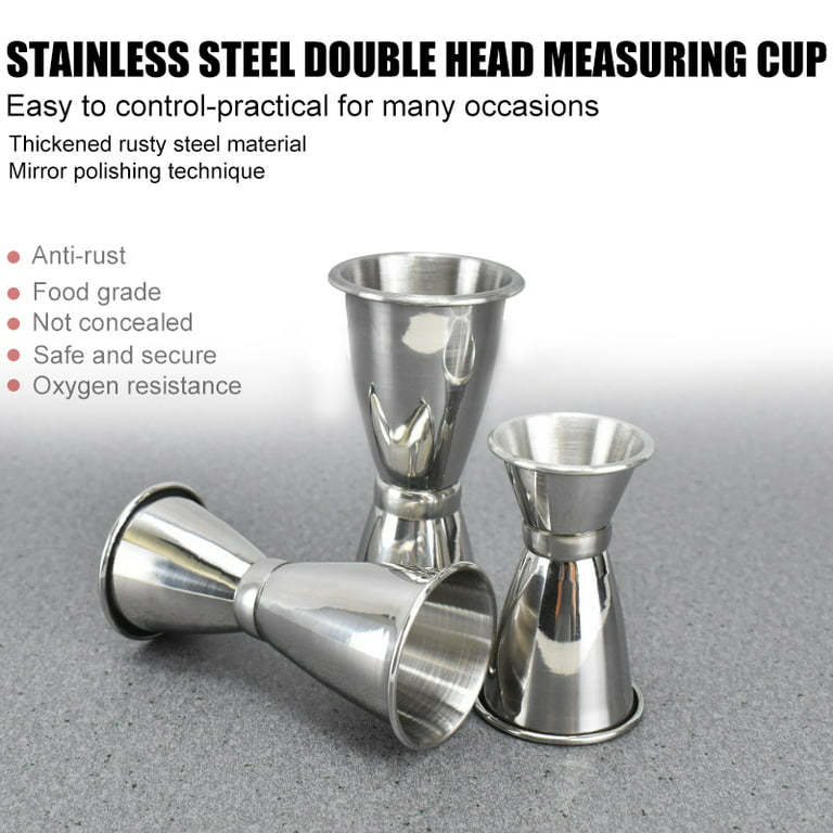 Double Jigger Cocktail Jiggers Barware Alcohol Measuring Tool,18/8  Stainless Steel,Home Bar Supply Tools Measuring Jigger Cocktail  Professional Bartender,1oz/2oz 