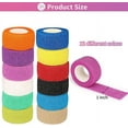 thumbnail image 5 of Bexikou 12 Pack 1 in x 5 Yards Cohesive Bandage, Self Adhesive Bandage Wrap, Elastic Self Adherent Wrap, Self Stick Vet Tape for Athletic, Wrist, Ankle, Knees, Pets (Mixed Colors), 5 of 7